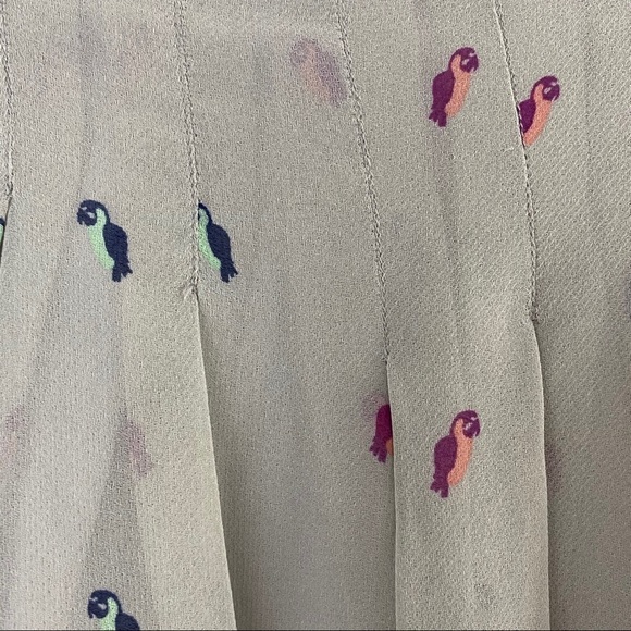 BCBGeneration Gray Skirt Pink & Green Parrot Print - Picture 3 of 8